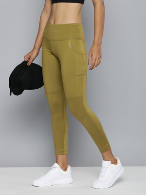 HRX by Hrithik Roshan Solid Women Dark Green Tights