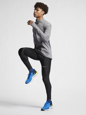 NIKE Solid Men Black Tights