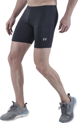 TroopLine Solid Men Black, Grey Tights