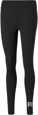 PUMA Solid Women Black Tights