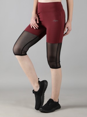 Waylene Solid, Self Design Women Black, Maroon Tights