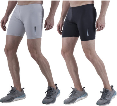 TroopLine Solid Men Grey, Black Tights