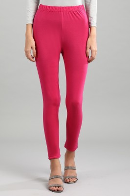 Aurelia Ankle Length Ethnic Wear Legging(Pink, Solid)