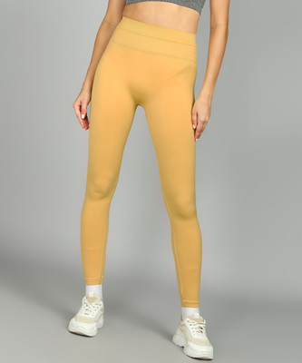 GymShark Solid Women Yellow Tights
