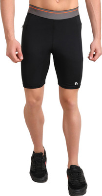 never lose Solid Men Black, Grey Tights