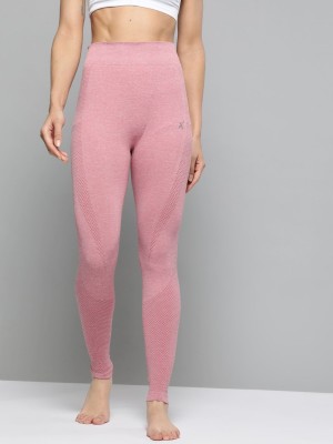 HRX by Hrithik Roshan Solid Women Pink Tights