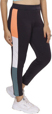 Icw Striped Women Black Tights