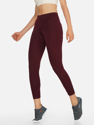 M7 By Metronaut Solid Women Maroon Tights