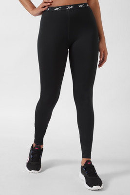 REEBOK Solid Women Black Tights