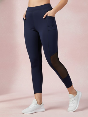BLINKIN Solid Women Dark Blue Tights