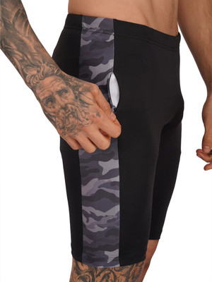 NINQ Printed Men Black Tights