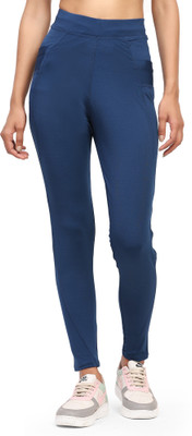 IndiRocks Solid Women Blue Tights