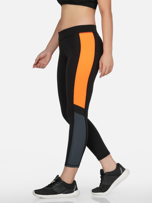 M7 By Metronaut Color Block Women Black Tights