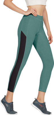 Valley Color Block Women Light Green Tights