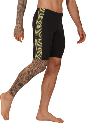 NINQ Printed Men Black Tights