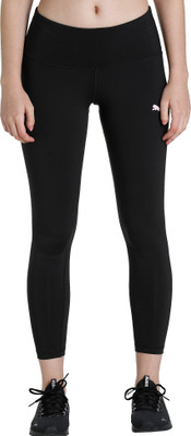 PUMA Solid Women Black Tights
