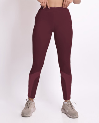 M7 By Metronaut Solid Women Maroon Tights