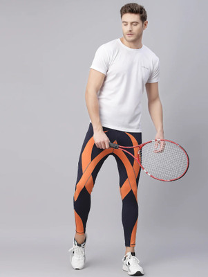 JUMP USA Color Block Men Blue, Orange Tights