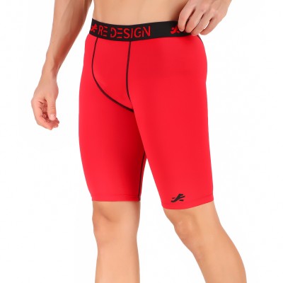 ReDesign Apparels Solid Men Red Compression Shorts