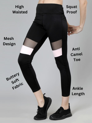Cosvos Color Block Women Black Tights