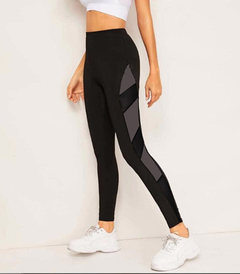 Neu Look Color Block Women Black, Grey Tights