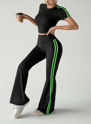 NDM Enterprises Striped Women Black Track Pants