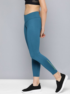 HRX by Hrithik Roshan Solid Women Blue Tights
