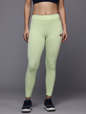 HRX by Hrithik Roshan Solid Women Green Tights