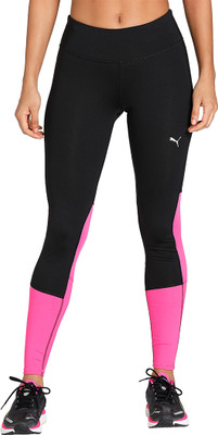 PUMA Solid Women Black Tights