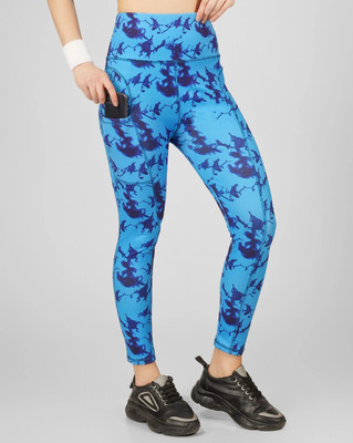 BEYOGINI Printed Women Blue Tights