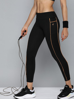 HRX by Hrithik Roshan Solid Women Black Tights