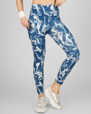 BEYOGINI Printed Women Blue Tights