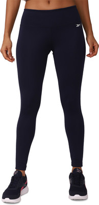 REEBOK Solid Women Dark Blue Tights