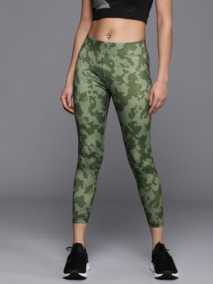 HRX by Hrithik Roshan Printed Women Green Tights