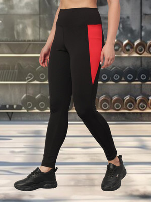 UNICUS APPAREL Color Block Women Red Tights