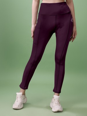 Kashikey creation Solid Women Purple Tights