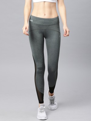 HRX by Hrithik Roshan Solid Women Grey Tights