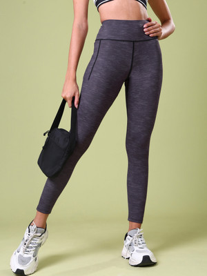 TECHNOSPORT Solid Women Purple Tights