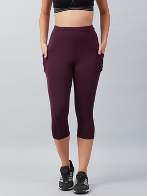 BLINKIN Solid Women Maroon Tights