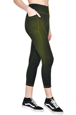 Actiwin Solid Women Dark Green Tights