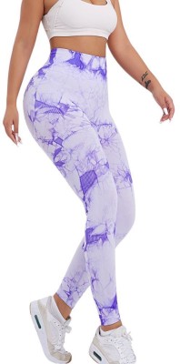 Attiva Athleticwear Printed Women Purple Tights