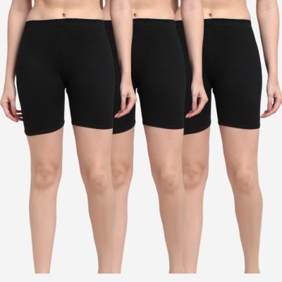 Harshraj Solid Women Black Cycling Shorts