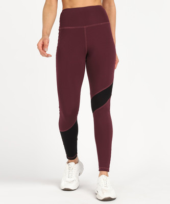 Rock Paper Scissors Solid Women Maroon Tights