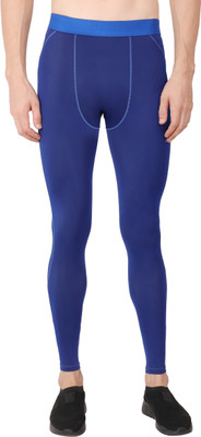 Athmonk Solid Men Blue Tights