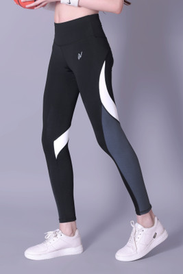 NEXSUS APPARELS Color Block Women Black Tights