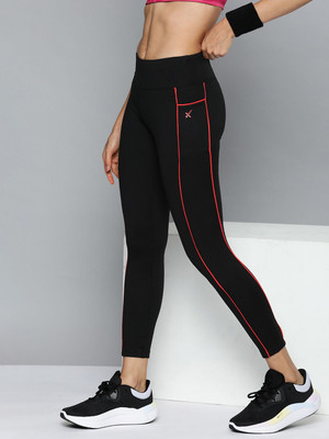 HRX by Hrithik Roshan Solid Women Black Tights