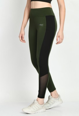 Waylene Color Block Women Green, Black Tights