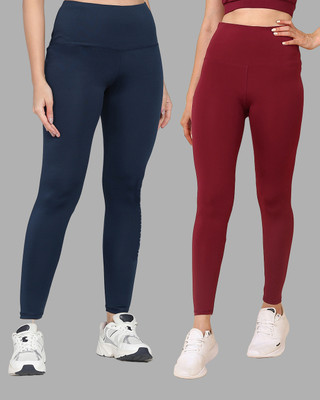 Nexstep Solid, Printed Women Blue, Maroon Tights