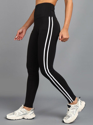 Moshe Striped Women Black, White Tights