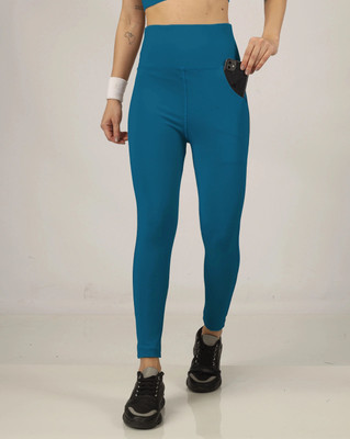 BEYOGINI Solid Women Blue Tights